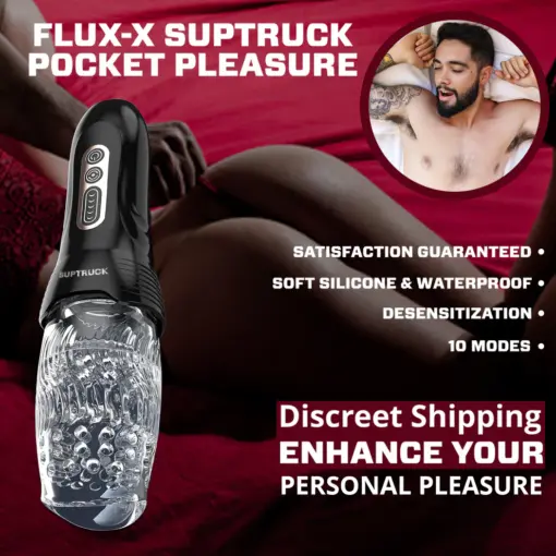 FLUX-X Suptruck™ Deep Pulse Suction & Sensual Vibration Stroker with 10 Modes