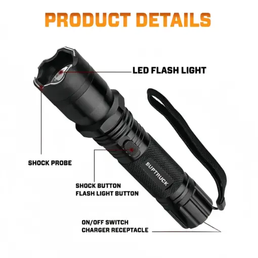 SUPTRUCK™ VoltGuard X95 Tactical Stun Flashlight