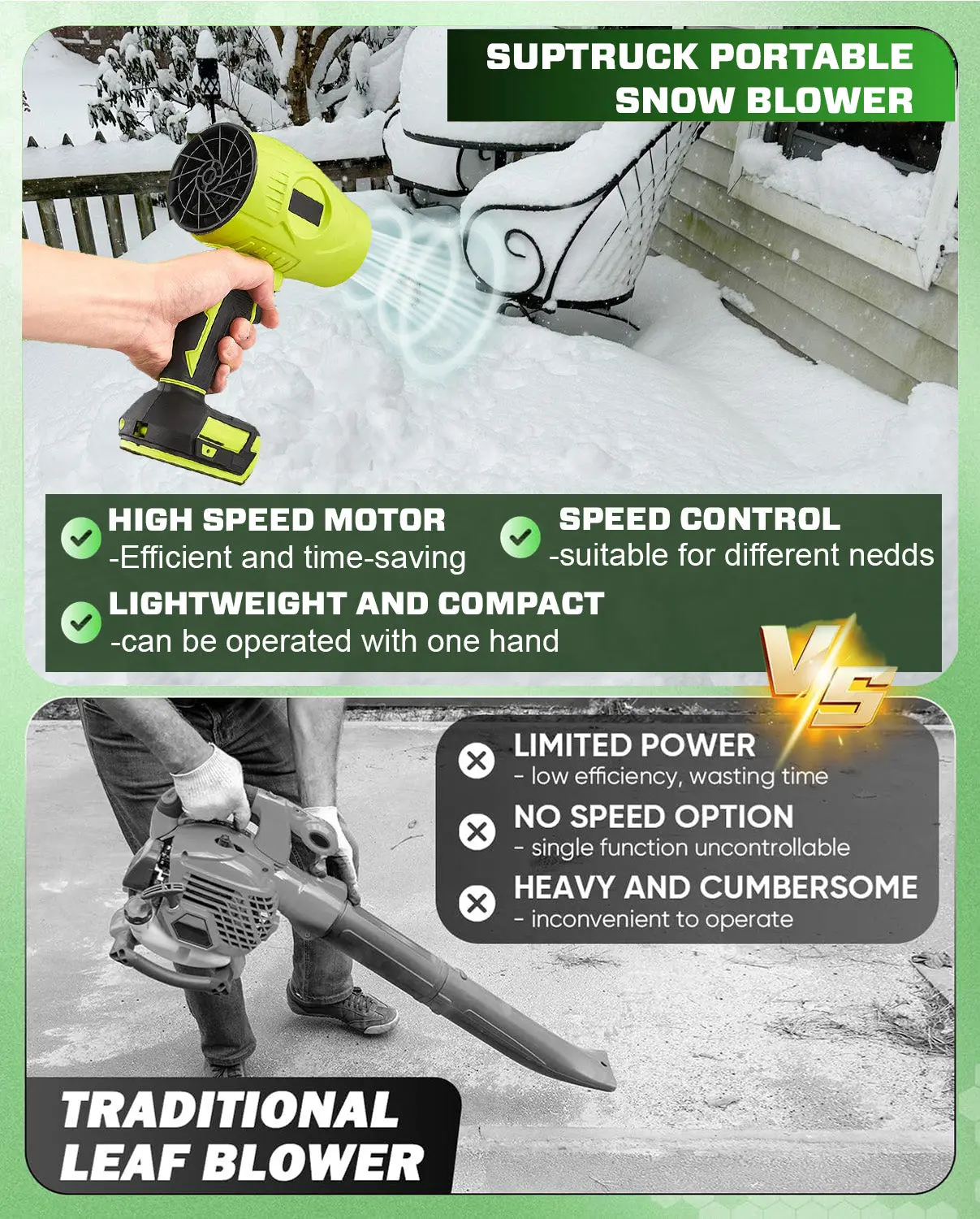 SUPTRUCK™ 5000W Turbo Jet Fan Snow Blower 2.0