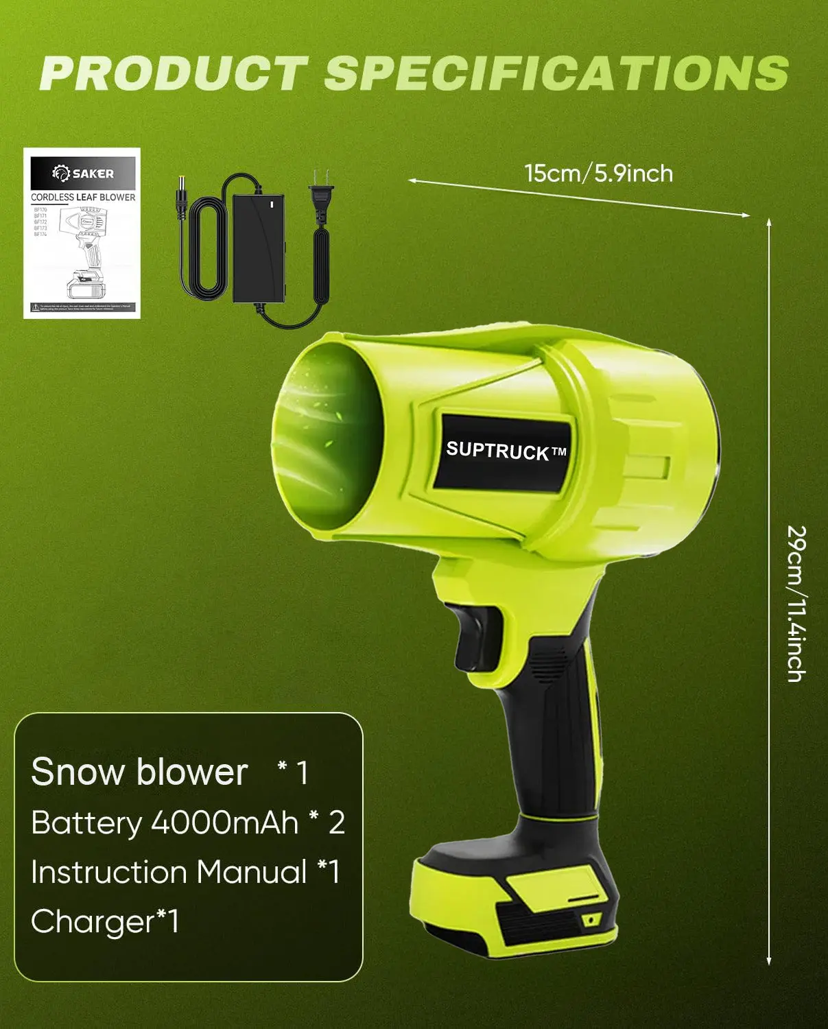 SUPTRUCK™ 5000W Turbo Jet Fan Snow Blower 2.0